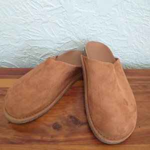 Jenni Kayne Brown Suede Italy Round Toe Slip On Mule Clog Womens Size 39